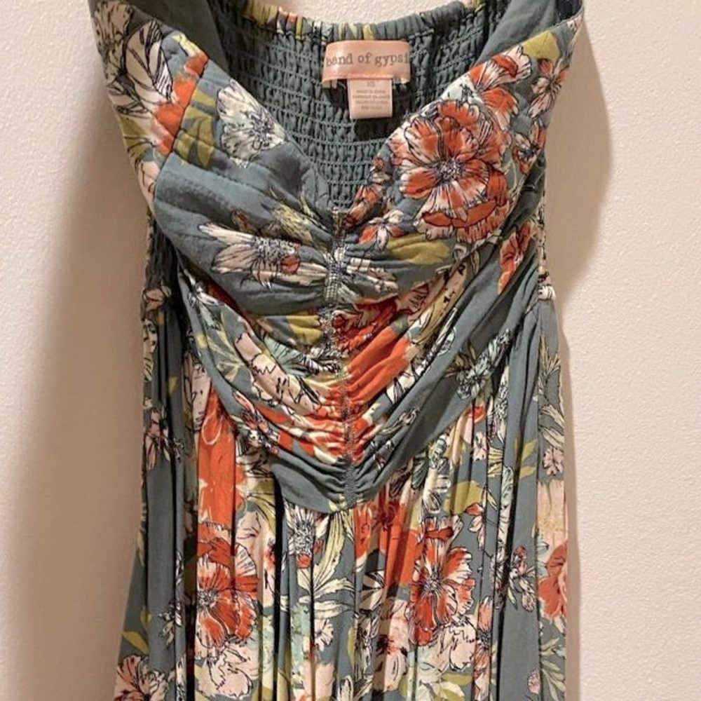 Floral Strapless Romper/Long Dress